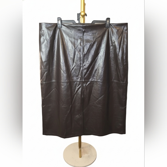 a new day Dresses & Skirts - A New Day Rich Brown Faux Leather Skirt Waist 25 Plus